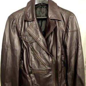 KARL LAGERFELD ICONIC LUXURY LEATHER MOTO BIKER JACKET